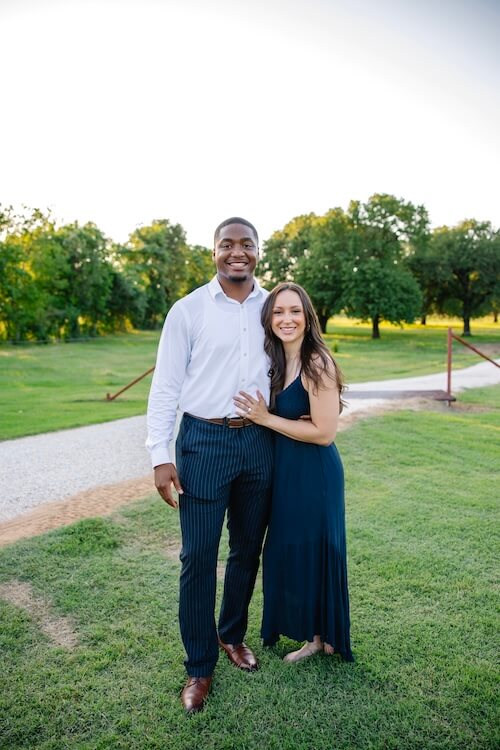 Dr. Lauren Gutierrez with her fiancé Jonathan outdoors — Amarillo, TX